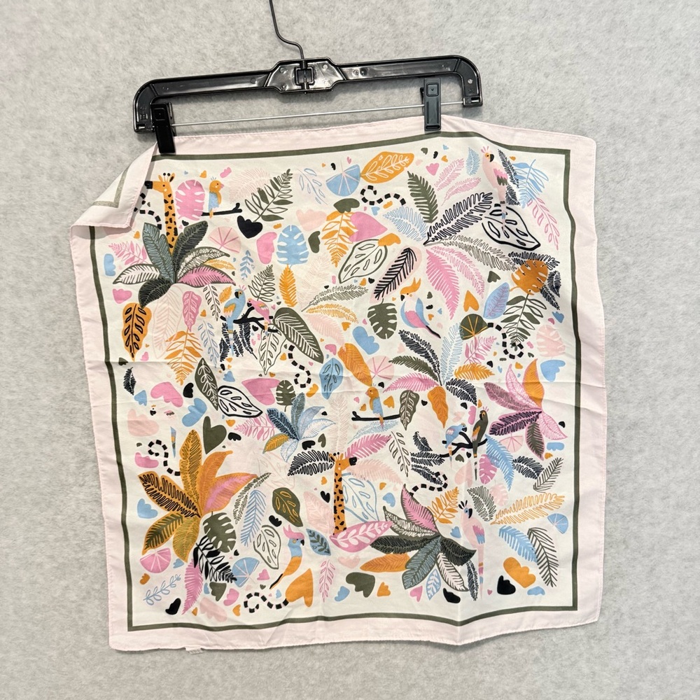 Women's Floral Multicolor Scarf- Pink Accent